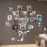 3D New Family Photo Frame Tree Wall Sticker Acrylic Self-adhesive Tree Collage Living Room Bedroom DIY Art Home Decoration Aimak Store