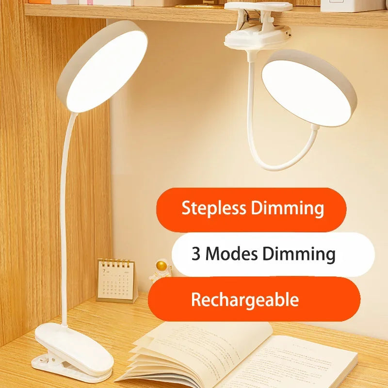 Led Table Lamp USB Rechargeable Night Light With Folding Clamp Study Stand Read Lamp Touch 3 Modes Dimming Eye Protection Light Aimak Store