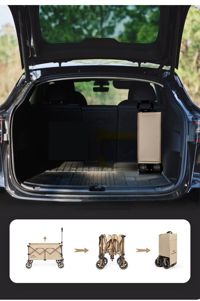 Naturehike Big Wheels Heavy Duty Folding Cart Outdoor Large Capacity Wagon Cart Beach Wagon For Sand Pull Trolley Camping Cart Aimak Store