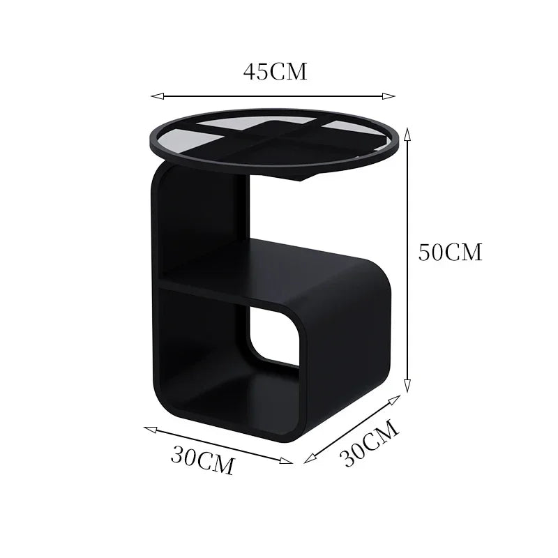 Home Living Room Iron Art Sofa Table Modern Round Feeding Table Bedroom Bedside Cabinet Elegant Nightstand Stylish End Table Aimak Store