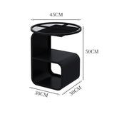 Home Living Room Iron Art Sofa Table Modern Round Feeding Table Bedroom Bedside Cabinet Elegant Nightstand Stylish End Table Aimak Store