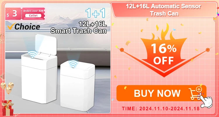 20L Smart Sensor Trash Can With Display Type-C Recharging Automatic Wastebin For Bathroom Kitchen Toilet Wastebasket Smart home Aimak Store