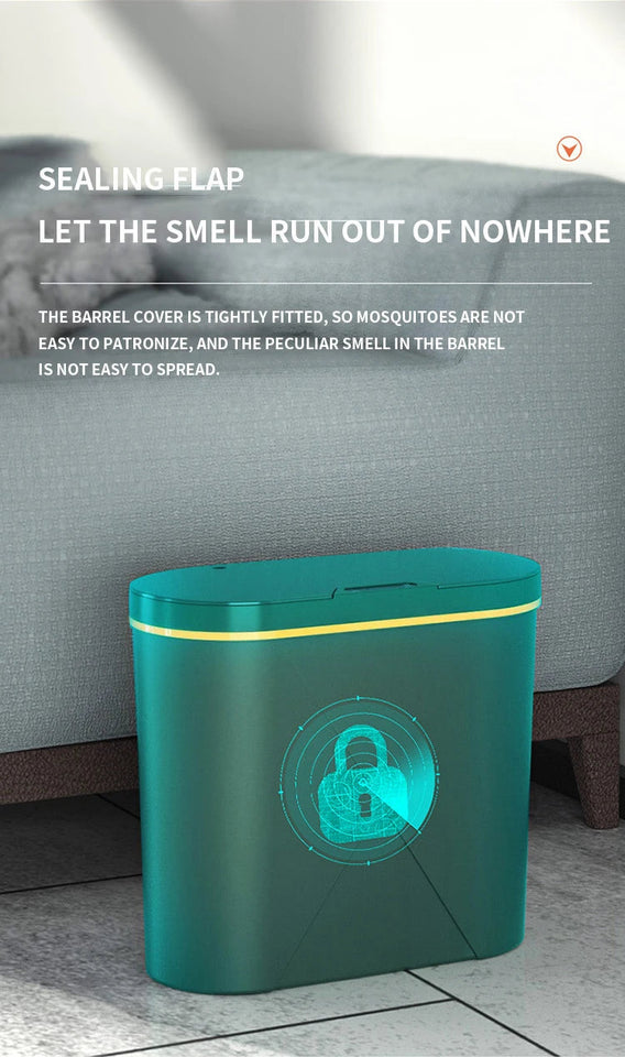 15L Aromatherapy Smart Sensor Trash Can Garbage Bin Electronic Trash Bin Narrow Toilet Rubbish Wastebasket for Home Kitchen Bath Aimak Store