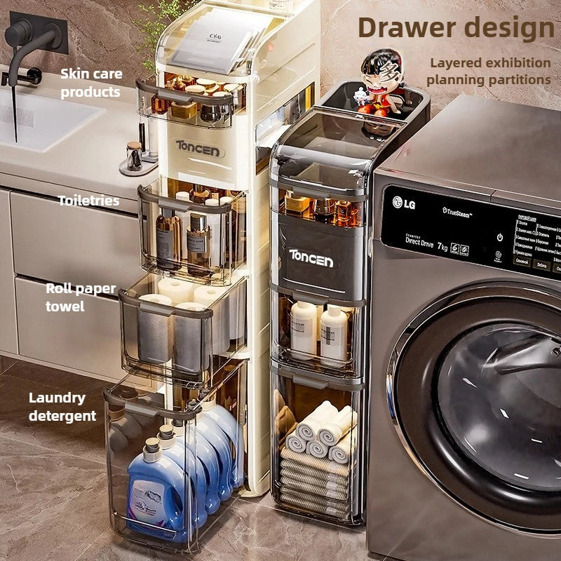 Bathroom crevice wardrobe storage cabinet, bathroom shelf, bathroom toilet storage cabinet, toilet side storage cabinet Aimak Store