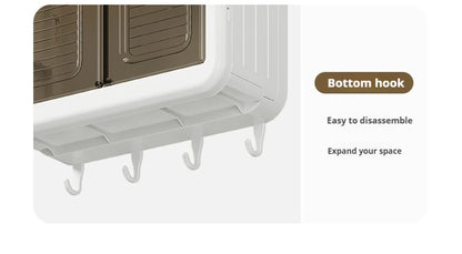 Multi functional kitchen storage rack, no drilling wall corner storage rack, multi-layer dust-proof storage cabinet box, wall mo
