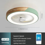 Ceiling Fan Light Lamp 52CM 220V APP +Remote 6th gear Control Fans Bedroom Dining Room Wood Ceiling Fan With Lights Ceiling Fan Aimak Store
