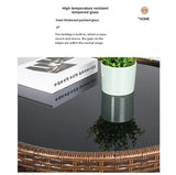 Balcony courtyard leisure table and chair combination rattan chair three piece set tea imitation rattan chair tea table Aimak Store