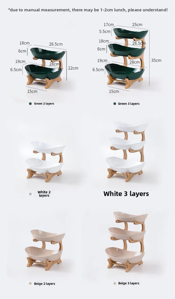 Internet Famous Fruit Tray Creative Modern Home Decoration Multilayer Nordic Style Luxury Snack Tray Aimak Store