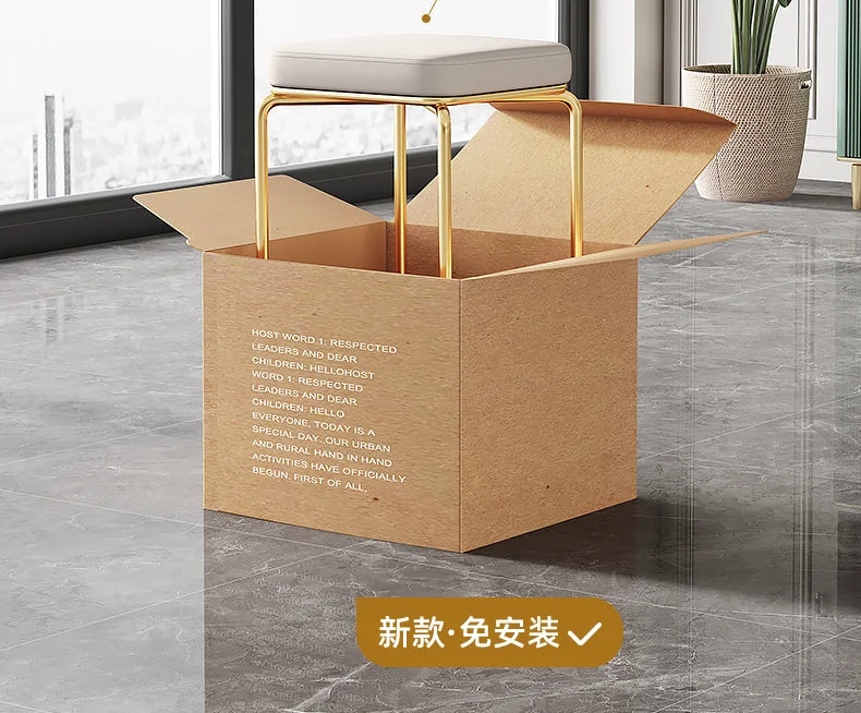 Simple and Luxurious Stackable Square Stool Enlarged and Thickened Round Stool Dirt Resistant Technology Cloth Stool Aimak Store