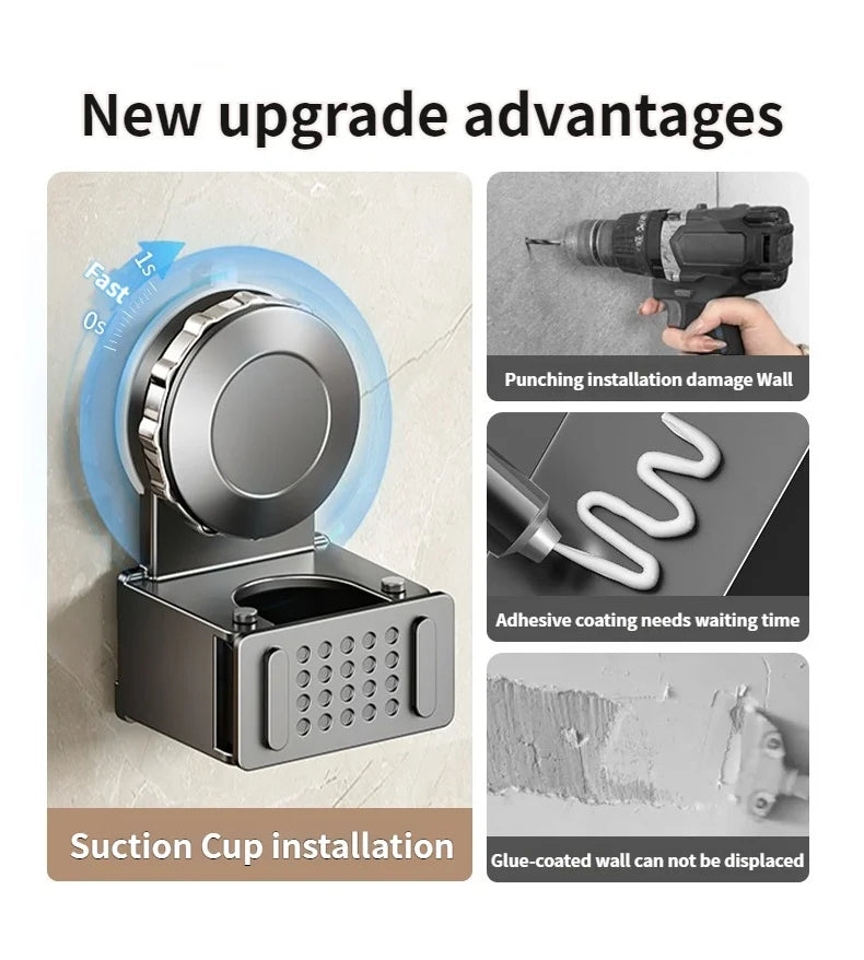 No Need To Drill Suction Cup Wall-mounted Suction Cup Mop Clip, Bathroom Mop Storage Rack, Bathroom Household Strong Mop Hook Aimak Store