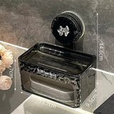 1 suction cup soap box, non perforated wall mounted bathroom shelf, double-layer drainage soap box Aimak Store