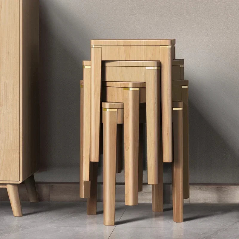 Decorative Wooden Stool Dining Chair Multifunctional Portable Benches Small Furniture Kitchen Meble Ogrodowe Chairs Luxury Aimak Store