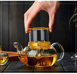 400ml/1000ml Heat-resistant Glass Tea Pot Flower Kettle Kung Fu Teawear Set Tea Strainer Infuser Puer Oolong Barley Pot Teaware Aimak Store