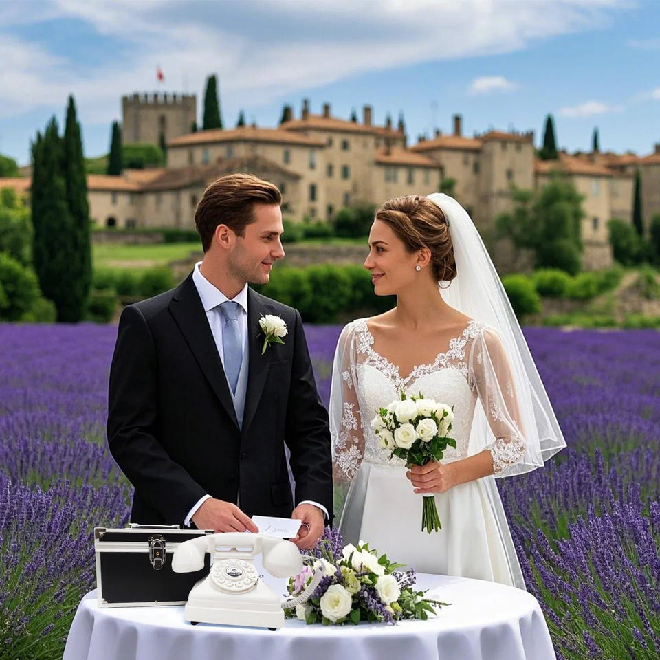 Wedding Audio Guest Book Phone Retro Rotary Style Antique Phone Audio Guestbook Phone Message Voice Recorder  For Wedding Party Aimak Store