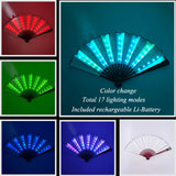 Luminous Folding LED Fan Dancing Light Fan Flashing For Night Music Show Rave Festival Accessories Glowing In The Dark Party Aimak Store