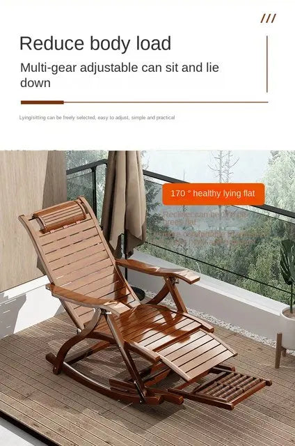 Folding Rocking Chair Lazy Lunch Break Balcony Lazy Leisure Nap Easy Chair For Home Use Sillon Plegable Katlanabilir Aimak Store