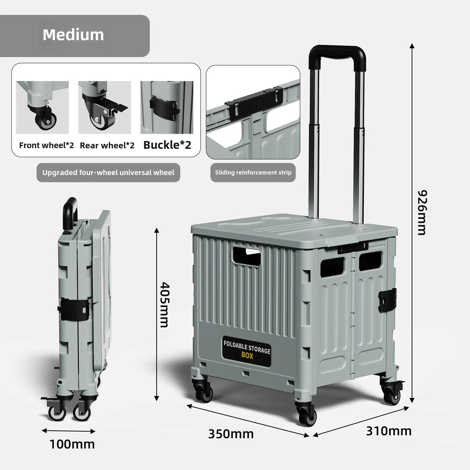 Portable and Foldable Shopping Cart,Home Multifunctional Grocery Cart, Outdoor Trolley Cart, Stall, Camping and Storage Box Aimak Store