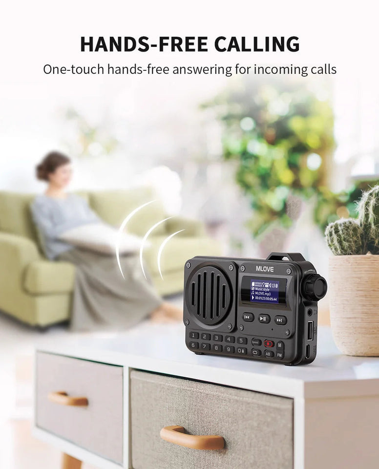 MLOVE BV800 Super-Portable Bluetooth Speaker with FM Radio,LCD Screen Display, Antenna, AUX Input, USB Disk, TF Card, MP3 Player Aimak Store