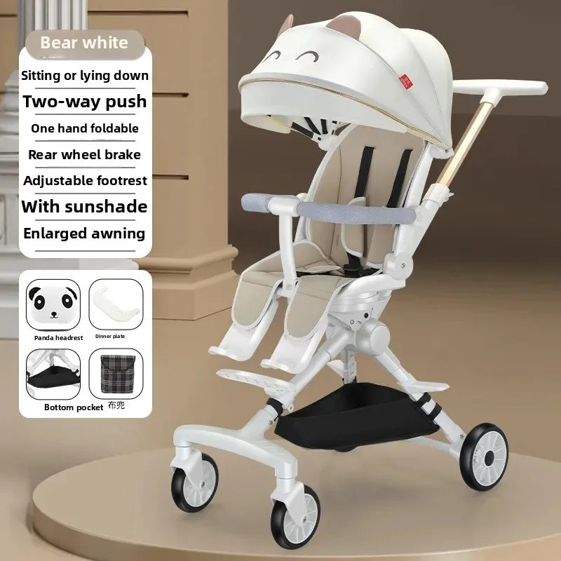 Ultra-light Foldable Baby Stroller Child High Viewpoint Sit-Lie Baby Pushchair Infant Pram Toddler Walker Kids Wheelbarrow Aimak Store