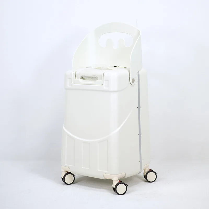 2025 New Suitcase with Seat for Kids Front Open Lid Suitcases on Wheels Kids Trolley Luggage Aluminium Frame 20/22 inch Aimak Store