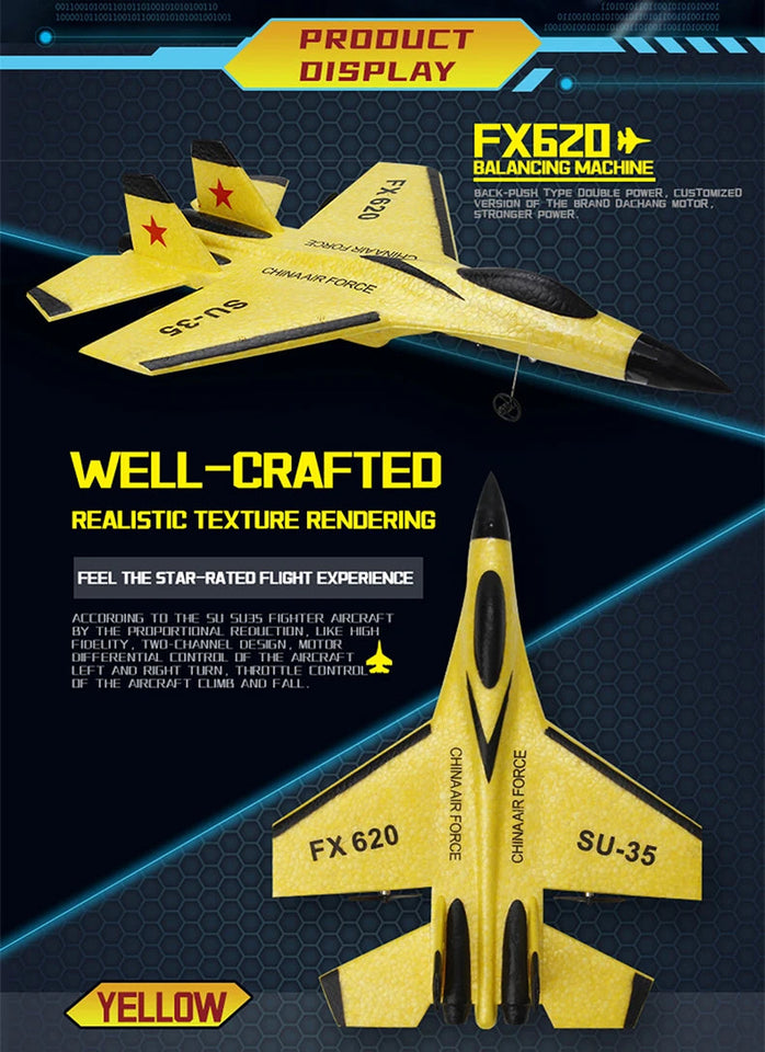 RC Foam Aircraft SU-35 Plane 2.4G Radio Control Glider Remote Control Fighter Plane Glider Airplane Foam Boys Toys for Children Aimak Store