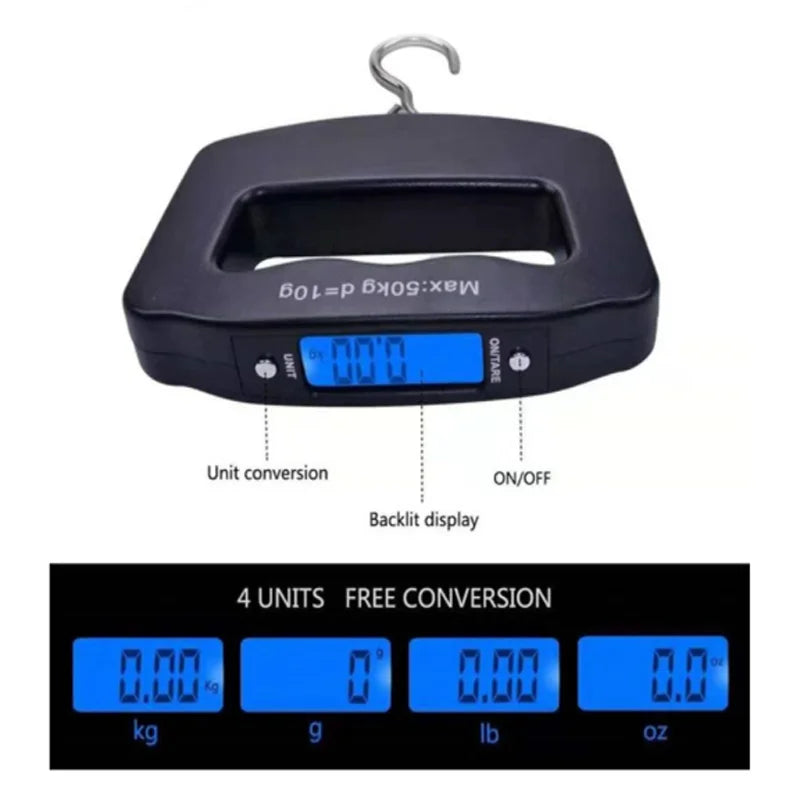 50kg/10g Digital Luggage Scale Electronic Portable Suitcase Travel Weighs With Backlight Electronic Travel Hanging Scales Aimak Store