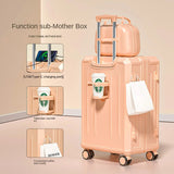 KO-KU 2024 Suitcase Set Female 20 Inch Boarding Suitcase USB/Type-C Port Water Cup Holder 26/28 inch Male Large Capacity Luggage Aimak Store