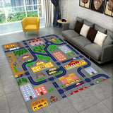 Child Playmat Highway City Traffic Playroom Area Rug Large Carpet Rug for Living Room Bedroom Decor Kids Play Non-slip Floor Mat Aimak Store