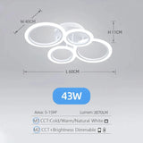 Modern LED Chandelier Home Lighting Ring Ceiling Mount Chandelier Living Room Bedroom Lighting lustre Ceiling pendant lamp Aimak Store