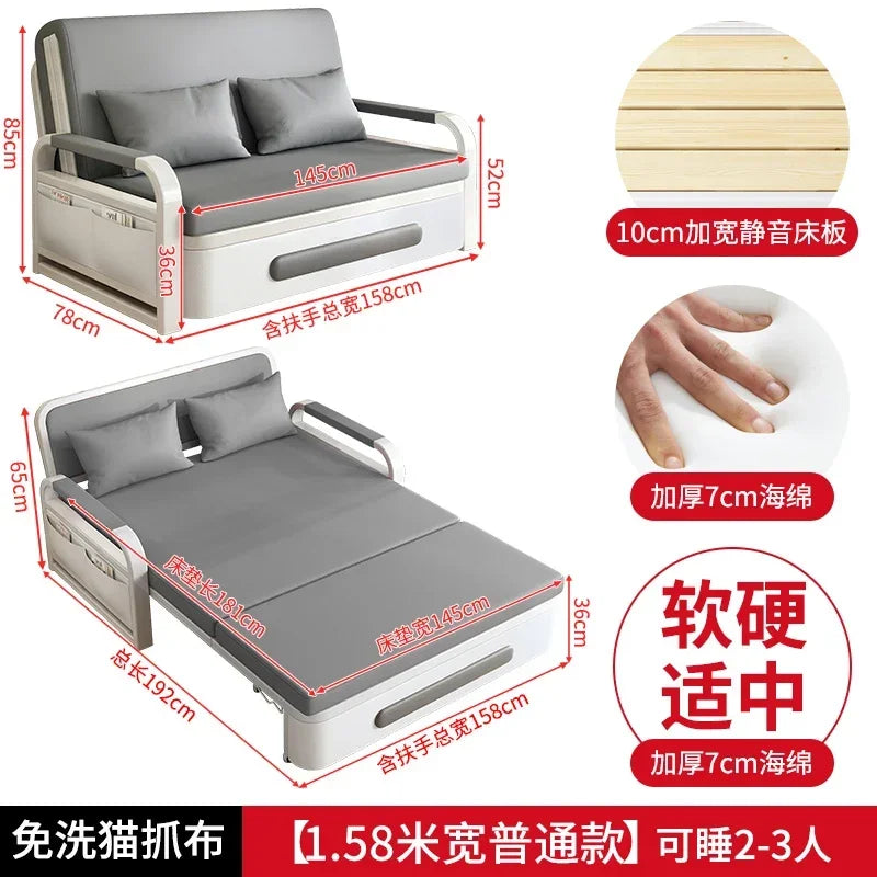 2025 New 1.2 Multi functional single double bed room sofa bed folding dual-use Internet new living room On Sale Aimak Store