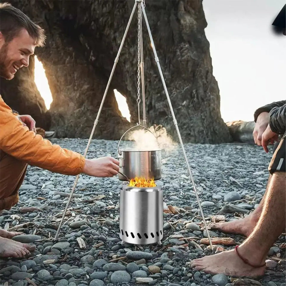 Outdoor Camping Smokeless Stove Portable Stainless Steel Burner Heater Mini Fire Stove Campfire Stove Pit Fire Basin Equipment Aimak Store