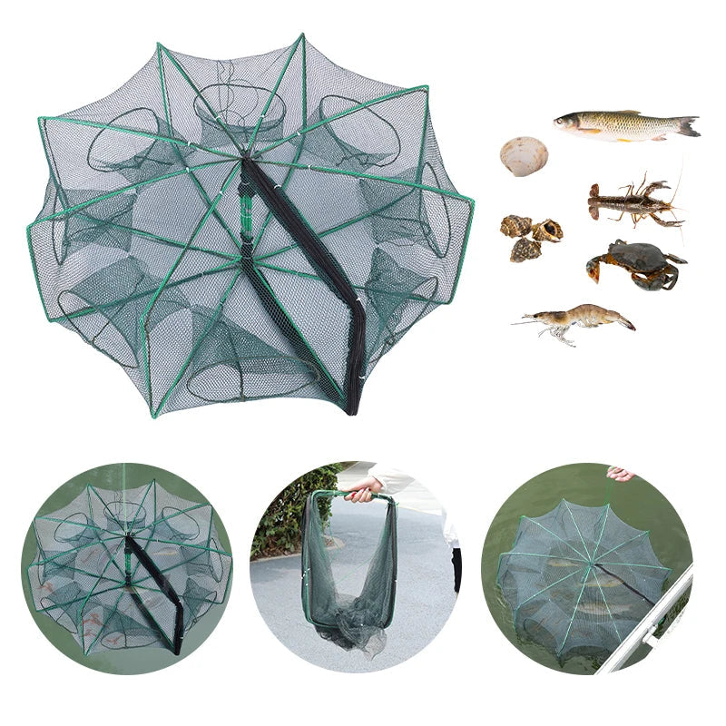Mesh for Fishing Crayfish Net Foldable Crayfish Catcher Casting Fish Network Crab Trap Catchers Cage Network Fishing Accessories Aimak Store