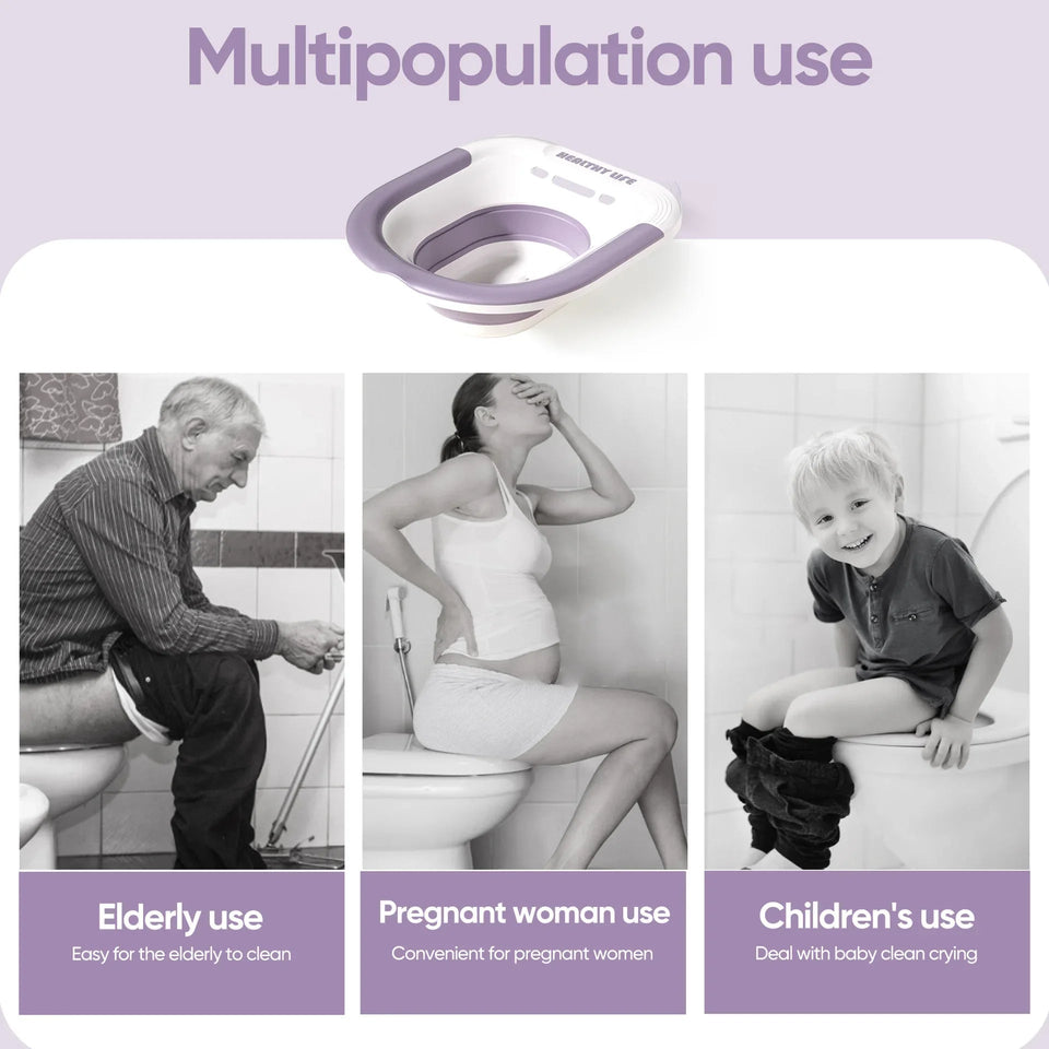 Ergonomic Foldable Toilet Sitz Bath, Soaking Basin Portable Design, for Pregnant Women and Hemorrhoid Patients Treatment Care Aimak Store