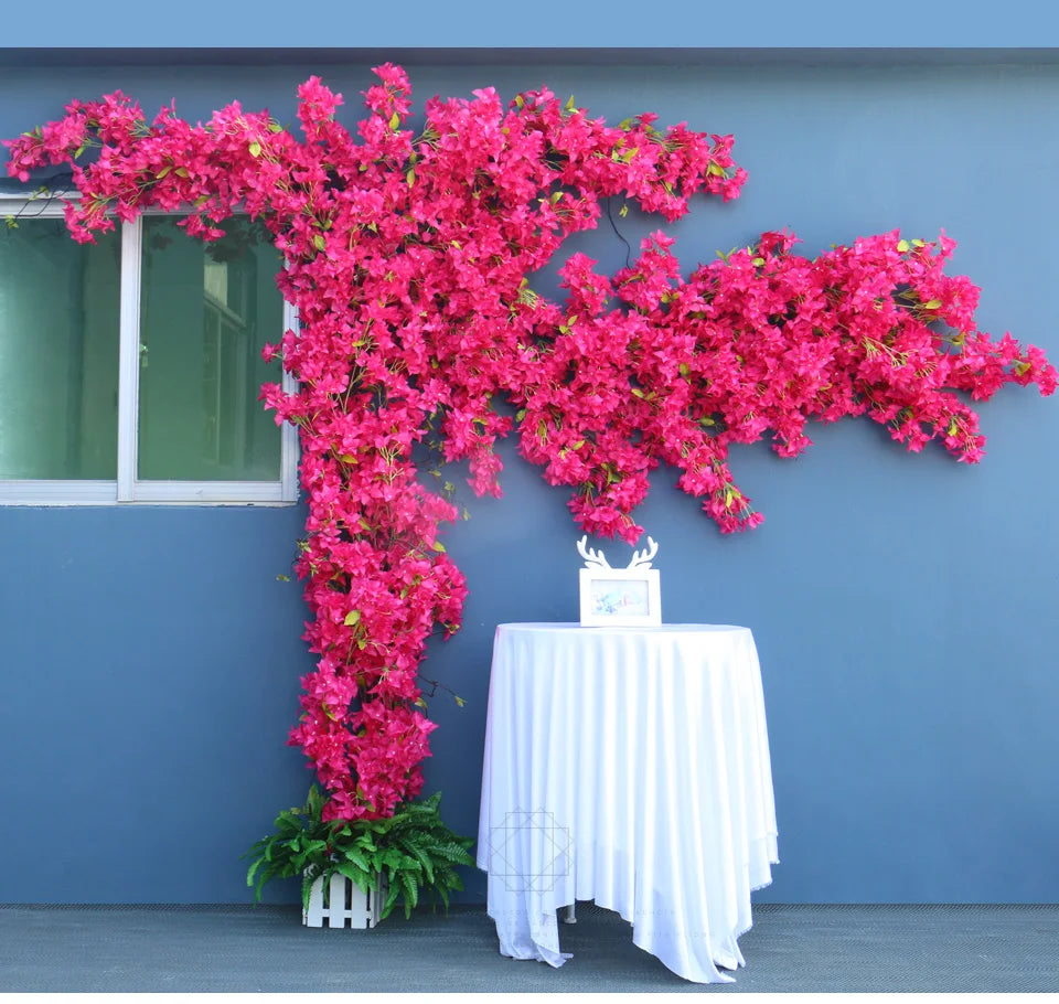 Artificial Flower Rattan Tree Vine Bougainvillea Floral Wall Plants Tree Wedding Christams Party Festival Outdoor Garden Decor Aimak Store