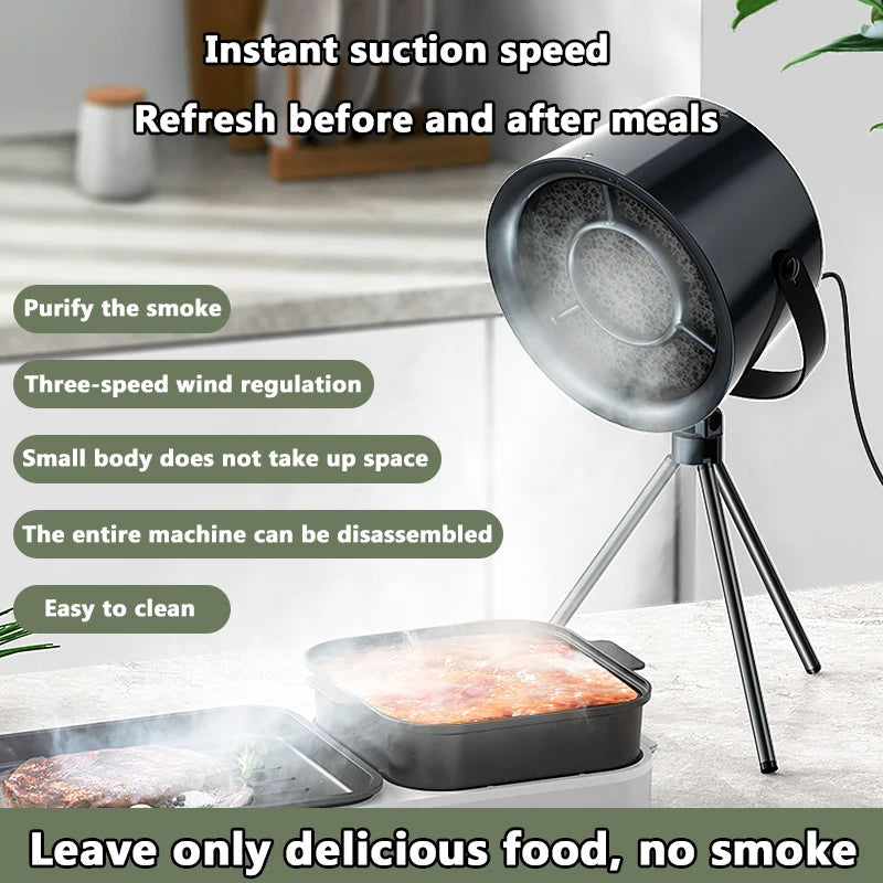 Desktop mini range hood large suction home restaurant hot pot barbecue deodorization fume purifier portable smoke exhaustmachine Aimak Store