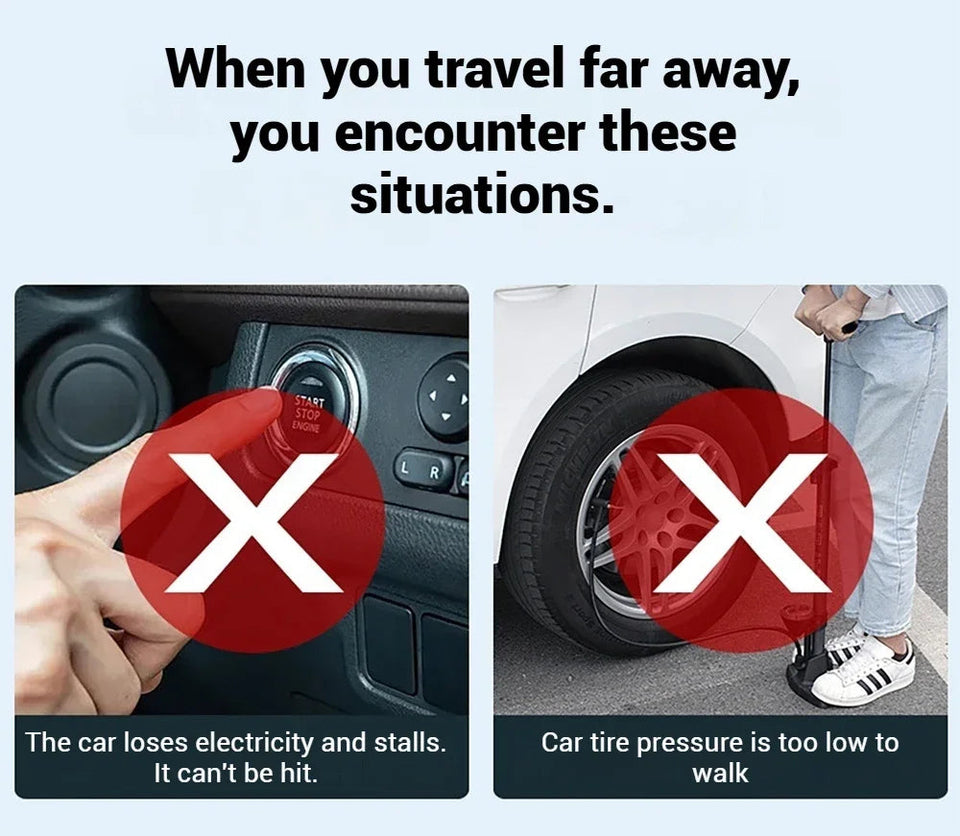 7 in 1 Car Tyre Inflator Inflatable Pump Electric Pump Car Jump Starter Battery Starting Portable Air Compressor Emergency Power Aimak Store