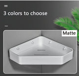 Bathroom Shelf Corner Space Aluminum Bathroom Triangle Basket Shower Room Storage Rack Wall Mounted Black/Matte/Grey Aimak Store