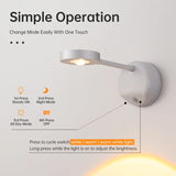Wall Lamp Rechargeable Intelligent Human Sensing Wireless Night Light Dimmable LED Spotlights for Decoration Painting Lighting Aimak Store