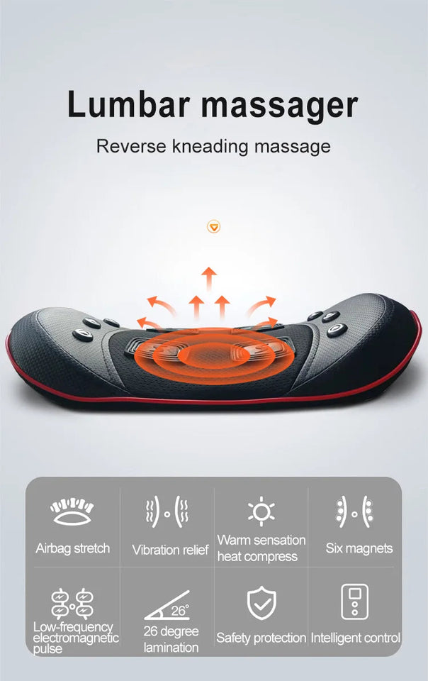 Electric Waist Massager Lumbar Traction Airbag Inflatable Lumbar Spine Back body Massage Vibration Relief Health Traction Therap Aimak Store