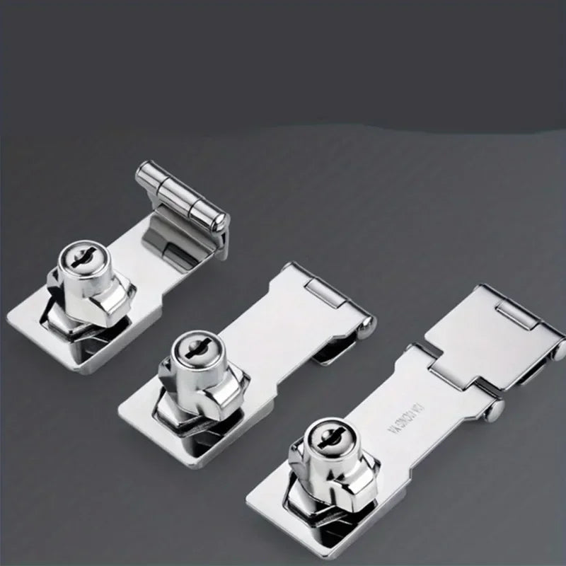 No Punching Three-fold Drawer Two-fold Lock Plate Buckle 90°180° Installation Wooden Door Sliding Door Wardrobe File Cabinet Aimak Store