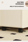 Movable Side Table with Storage Rack Cream Style End Table for Sofa Coffee Table Bedroom and Living Room Aimak Store