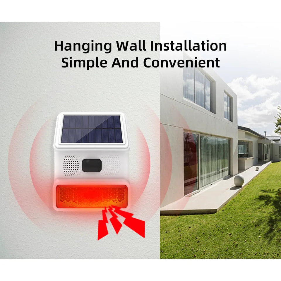 433MHZ Wireless Solar SIren Sound Light Flash Alarm Outdoor Alarm Horn for PGST GSM Home Security Alarm System Aimak Store