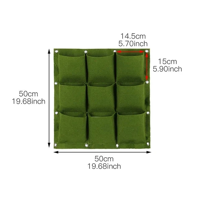 Plant growth bag， Felt Vertical Wall Planter Outdoor Herb Vegetable Hanging Garden  Plant Holder for Railing, Balcony, Fence Aimak Store