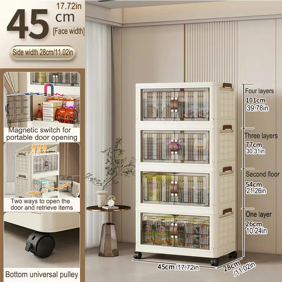 Large Capacity Multifunction Folding Storage Cabinet Dustproof Wardrobe Closet Organizer Easy-to-Install Storage Boxes Aimak Store