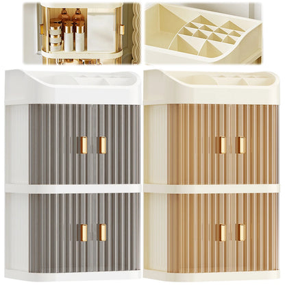 3-Layer Makeup Storage Organizer Makeup Organizer Box Bathroom Beauty Standing Organizer for Bathroom Countertop Vanity
