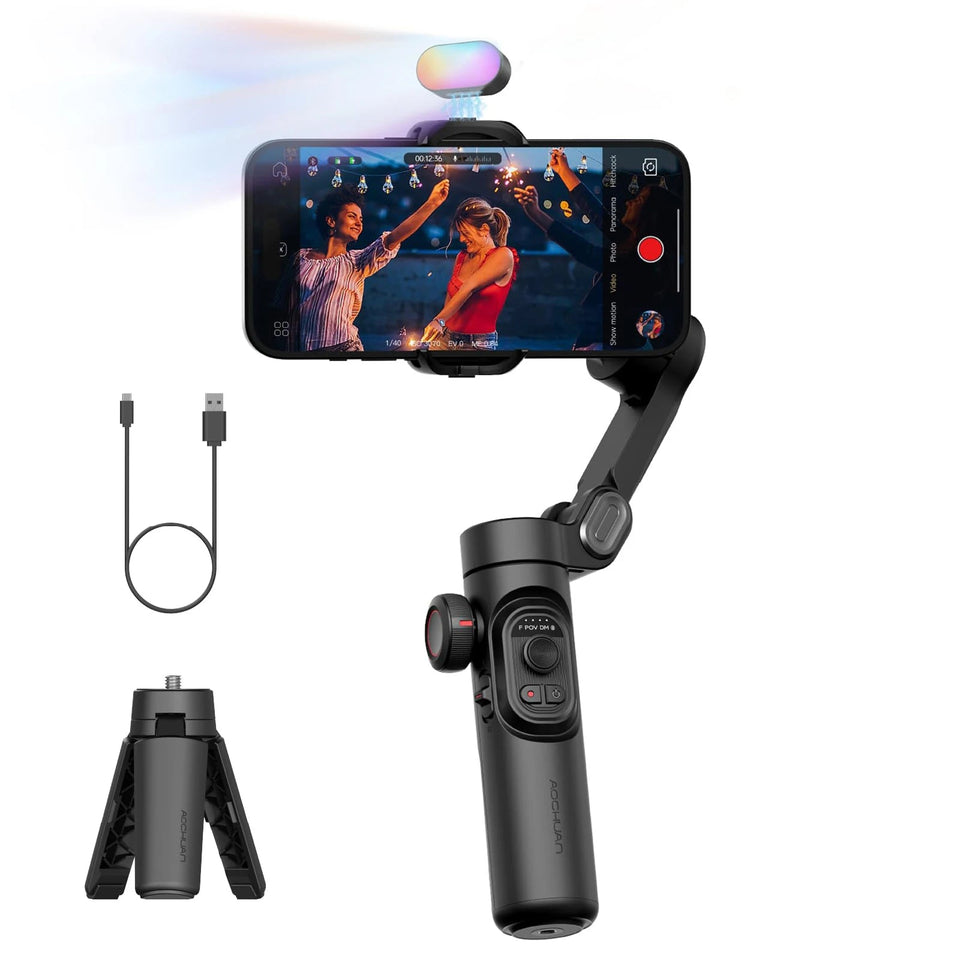 AOCHUAN Smart XE 3-Axis Handheld Gimbal Stabilizer for Smartphone iPhone Android Face Tracking Tiktok Vlog Live Streaming Aimak Store