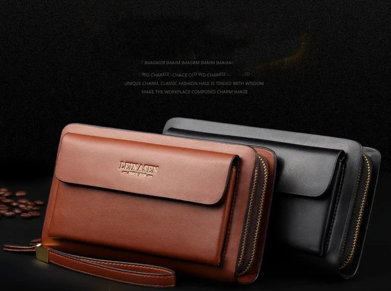 Men Clutch Bag Men's Long Purse Large Capacity Men's Wallets Cell Phone Pocket Passcard Pocket High Quality Wallet Bags For Men Aimak Store