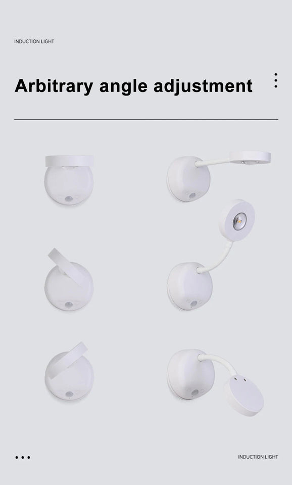 Wall Lamp Rechargeable Intelligent Human Sensing Wireless Night Light Dimmable LED Spotlights for Decoration Painting Lighting Aimak Store