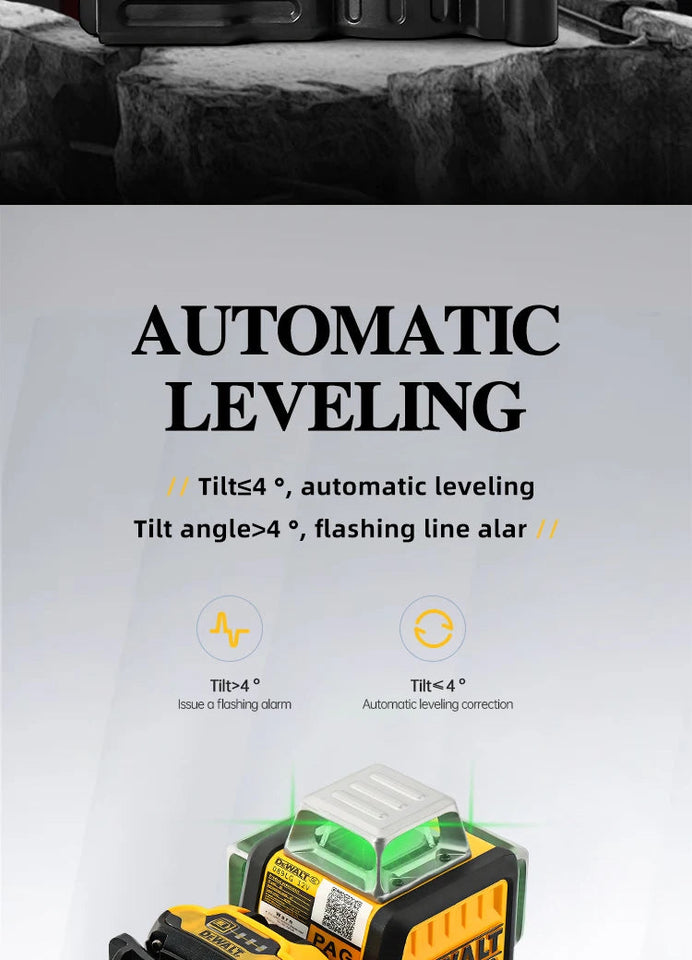 Dewalt DW089LG Laser Level 12 Line 3 Sides*360 Degree Vertical Lines Laser Level Meter Outdoor Uses 12V Lithium Battery Aimak Store