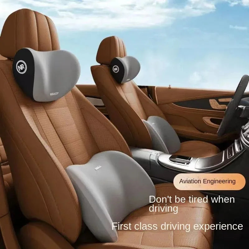 Ergonomic Memory Foam Car Seat Cushion - Lumbar Support & Neck Pillow For All-Season ComfortSynthetic Fiber Car Accessories Aimak Store